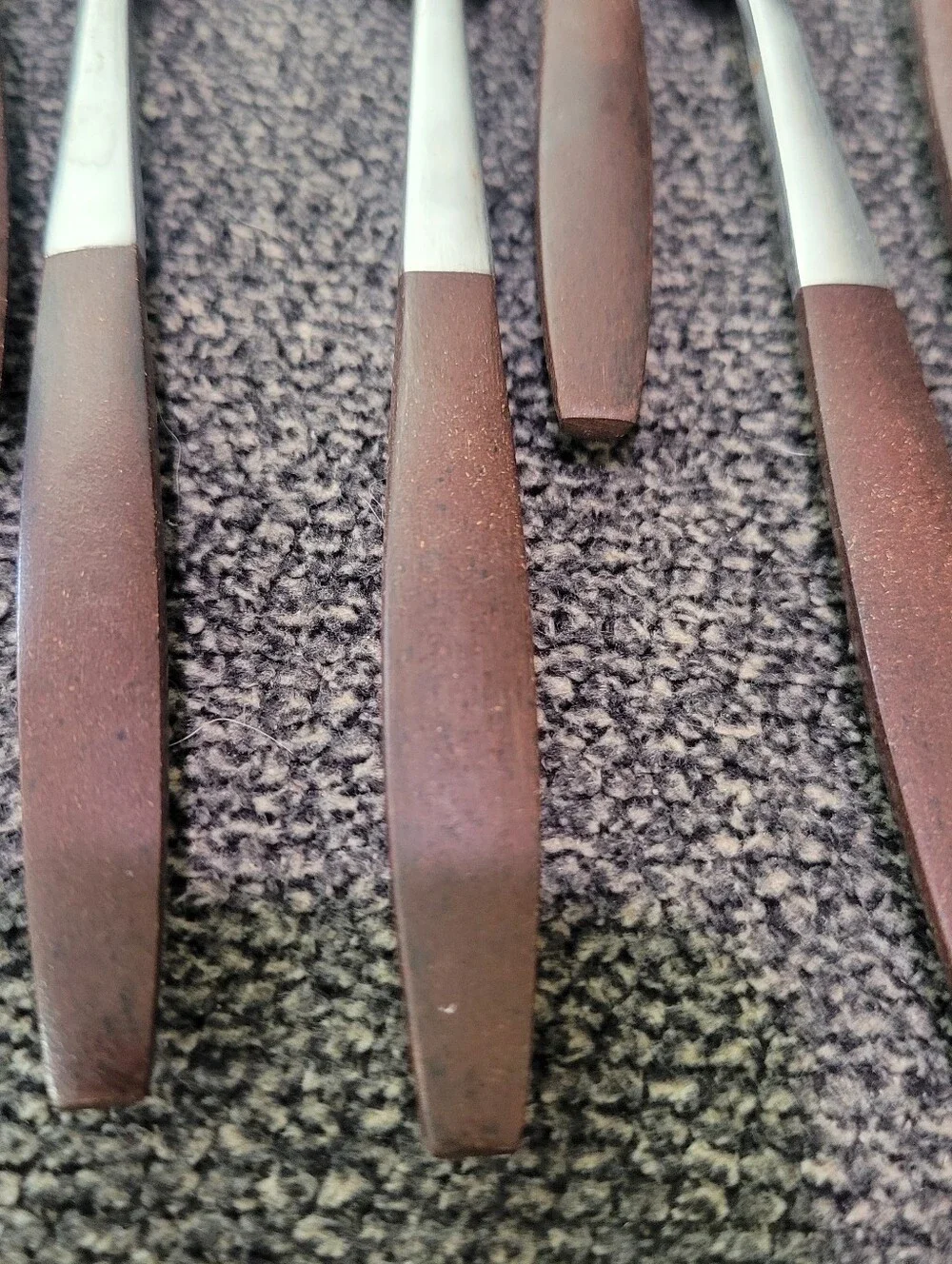 Vintage Interpur Royal Elegance Flatware Stainless Brown Handle Japan 22 Pieces